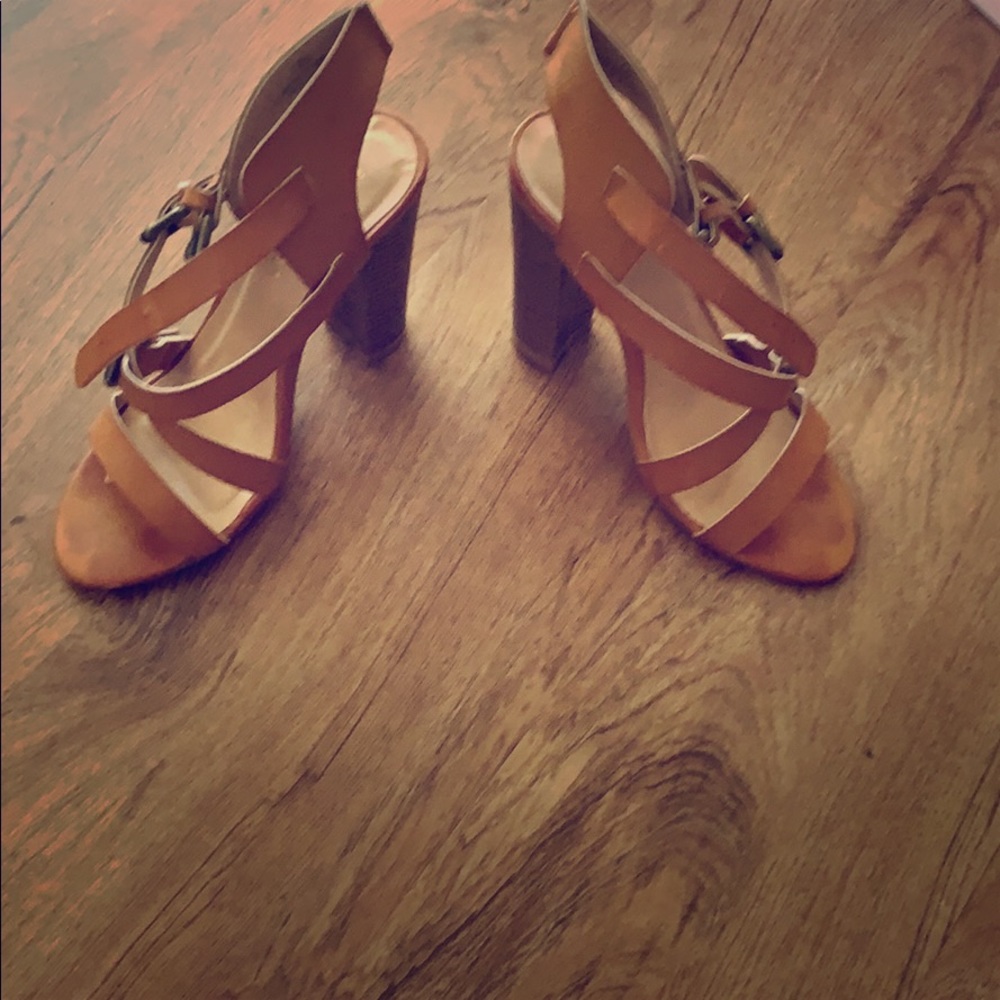 Cognac Charlotte Russe block heel